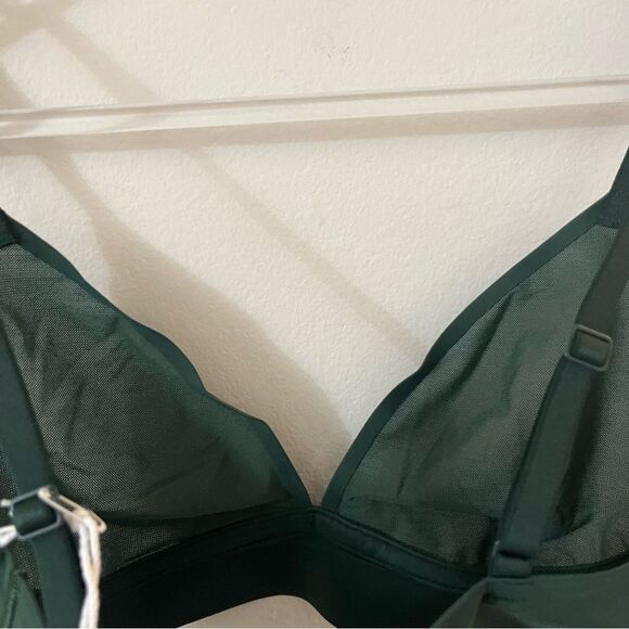 Aerie Dark Green Sycamore SMOOTHEZ Mesh Bralette Size‎ XS NWT - Picture 11 of 11
